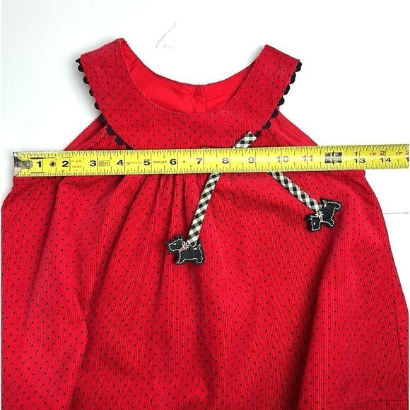 L g Fashions Vintage Red Cotton Corduroy Jumper with Scottish Terriers 18 month - Picture 11 of 12